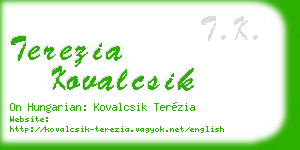 terezia kovalcsik business card